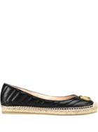 Gucci Marmont Gg Leather Espadrilles - Black