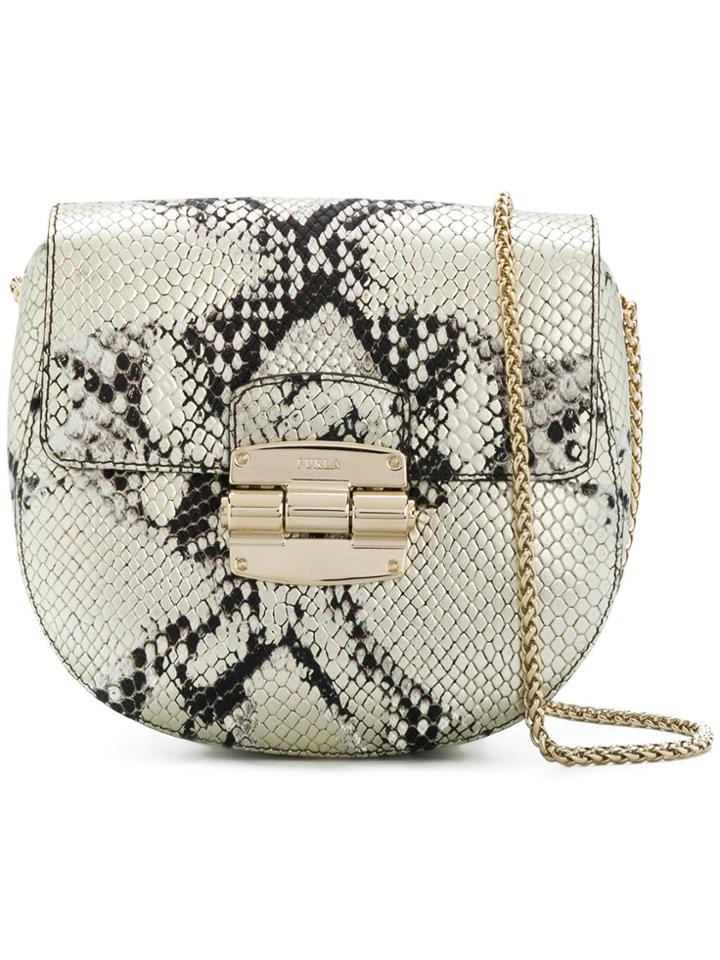 Furla Snake-effect Club Shoulder Bag - Nude & Neutrals