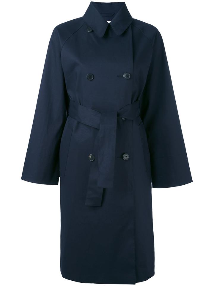 Wide Sleeve Trench Coat - Women - Cotton - 32, Blue, Cotton, Mackintosh