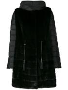 Liska Fur Trim Coat - Black