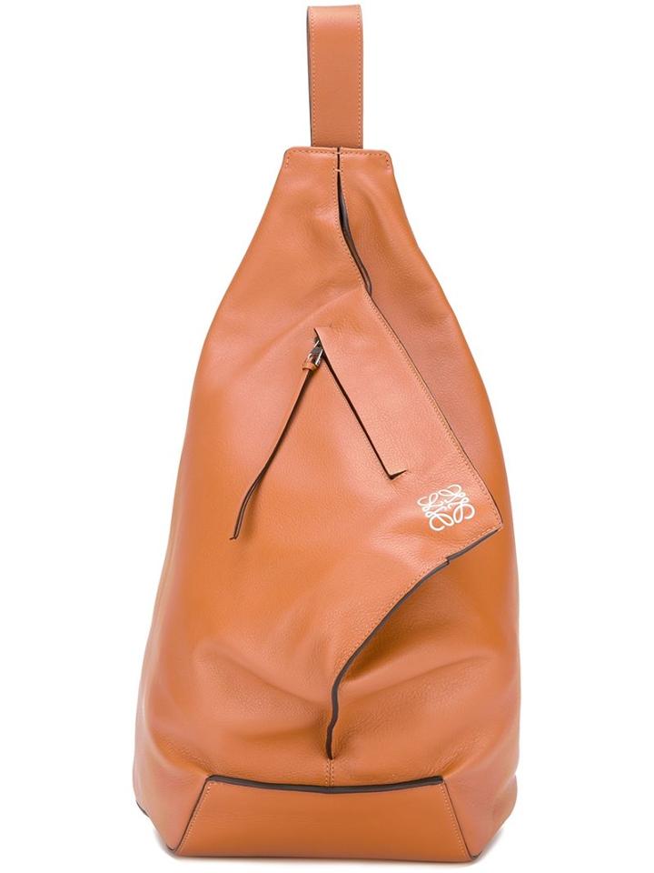 Loewe Triangular Structure Shoulder Bag, Men's, Brown, Calf Leather