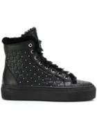 Le Silla Quilted Lace-up Boots - Black