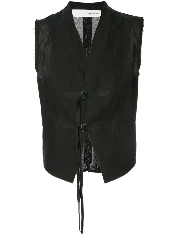 Isabel Benenato Military Waistcoat - Black
