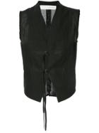 Isabel Benenato Military Waistcoat - Black