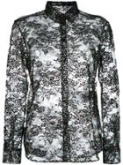 Saint Laurent Lace Glitter Detail Top - Black