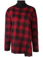 No21 Checked Sweater, Women's, Size: 40, Red, Mohair/polyamide/wool