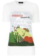 Dsquared2 - Mountain Life Print T-shirt - Women - Cotton - M, White, Cotton
