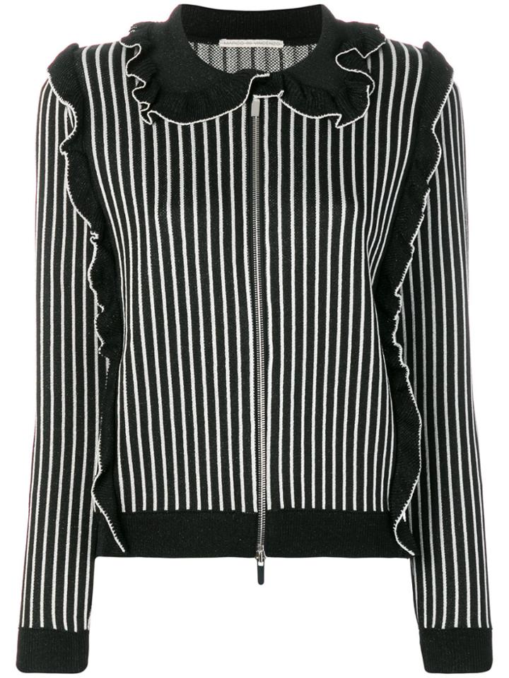 Marco De Vincenzo Pleated Trim Striped Cardigan - Multicolour