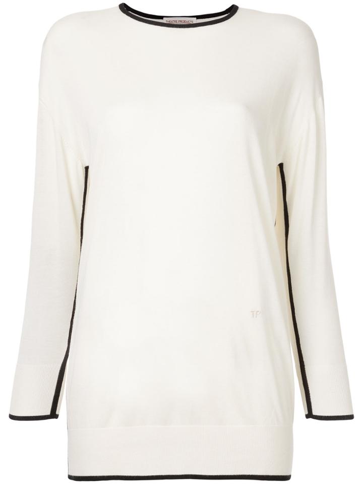 Theatre Products Contrast Stripe Jumper - White