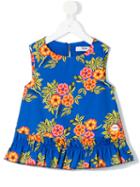 Msgm Kids - Floral Print Frill Hem Top - Kids - Cotton/spandex/elastane - 4 Yrs