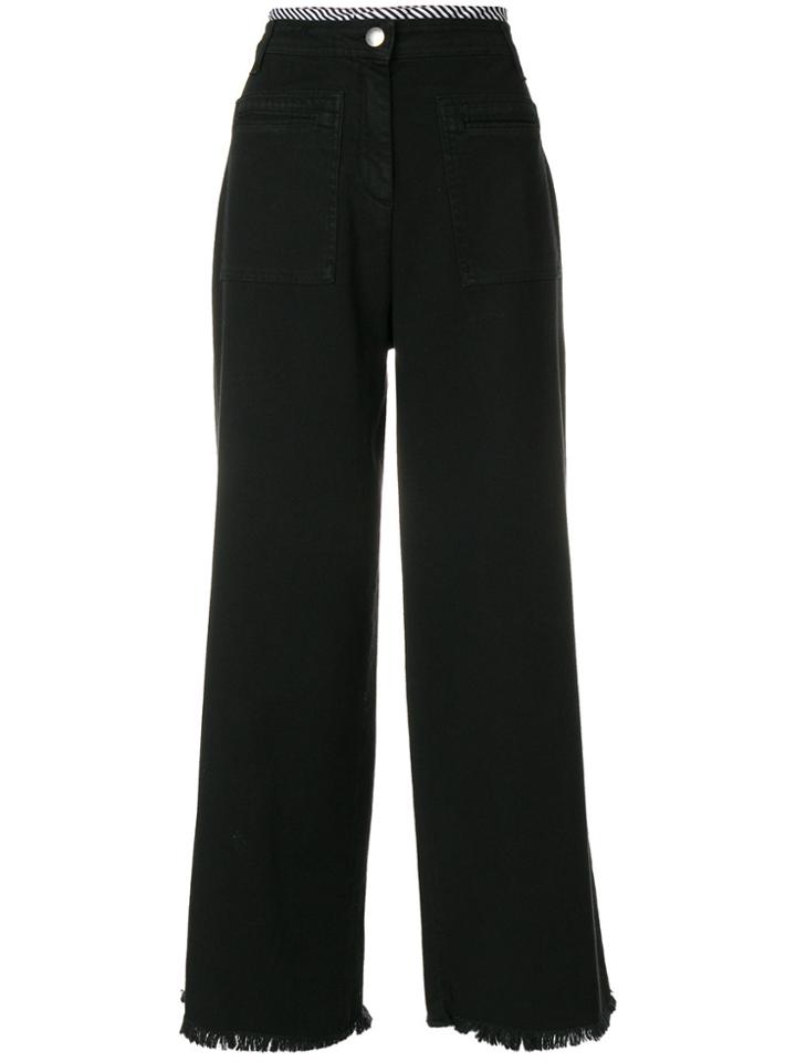 Federica Tosi Flared Raw Edge Jeans - Black