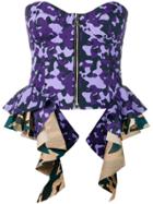 Natasha Zinko Camouflage Corset Top - Purple