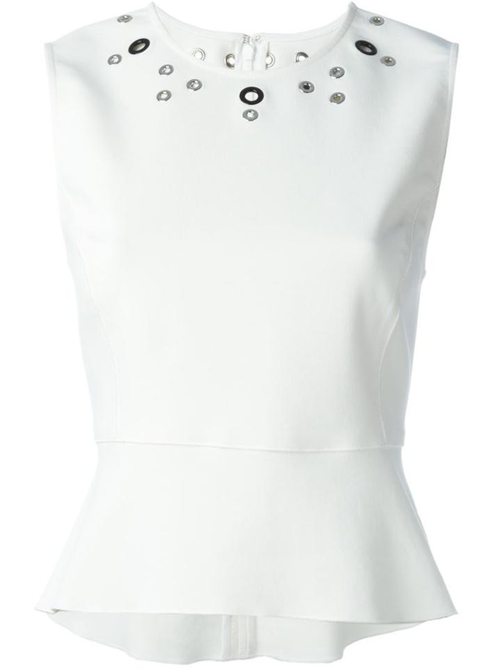 Proenza Schouler Eyelet Detail Tank Top, Women's, Size: 4, White, Cotton/viscose/spandex/elastane