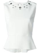 Proenza Schouler Eyelet Detail Tank Top, Women's, Size: 4, White, Cotton/viscose/spandex/elastane