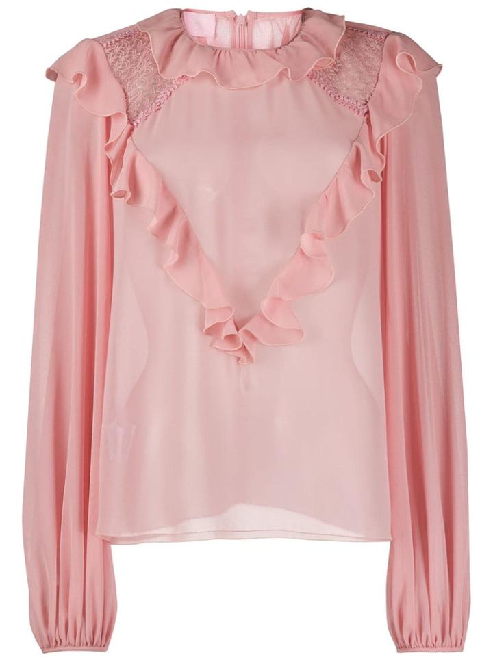 Giamba Ruffle Trim Blouse - Pink