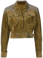 Bottega Veneta Cropped Calf Suede Jacket - Brown
