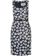 Carolina Herrera - Floral Fitted Dress - Women - Cotton/polyester/spandex/elastane/acetate - 8, Blue, Cotton/polyester/spandex/elastane/acetate