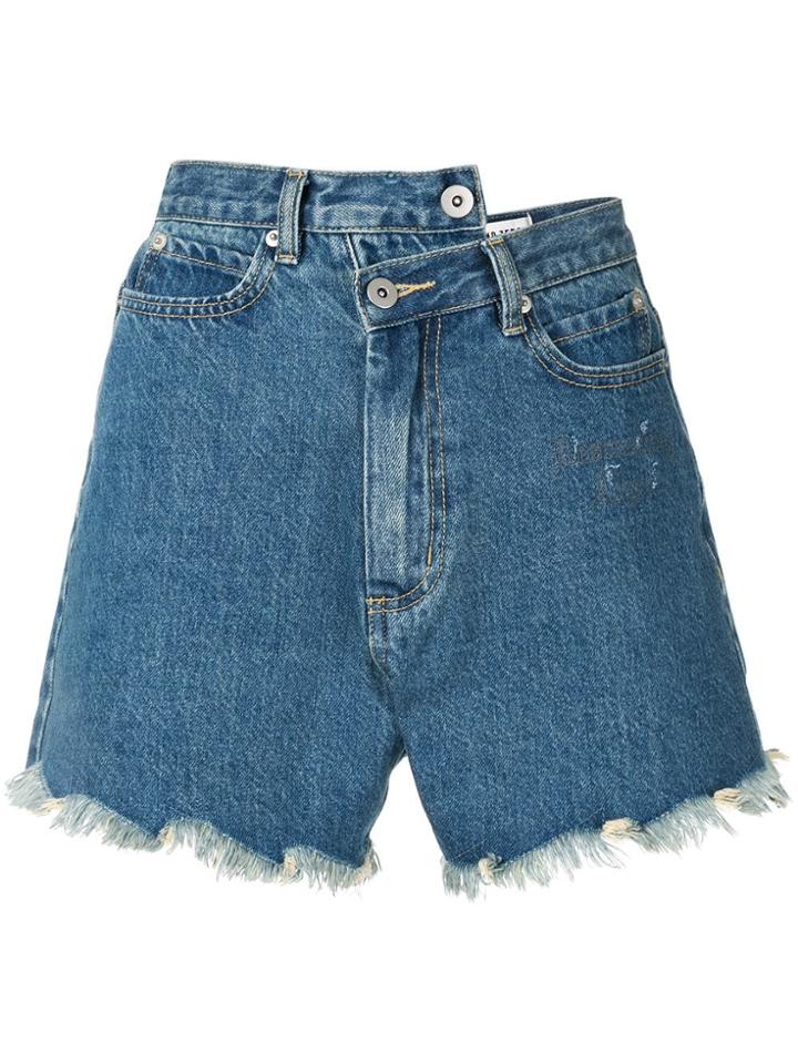 Ground Zero Descending Angel Asymmetric Shorts - Blue