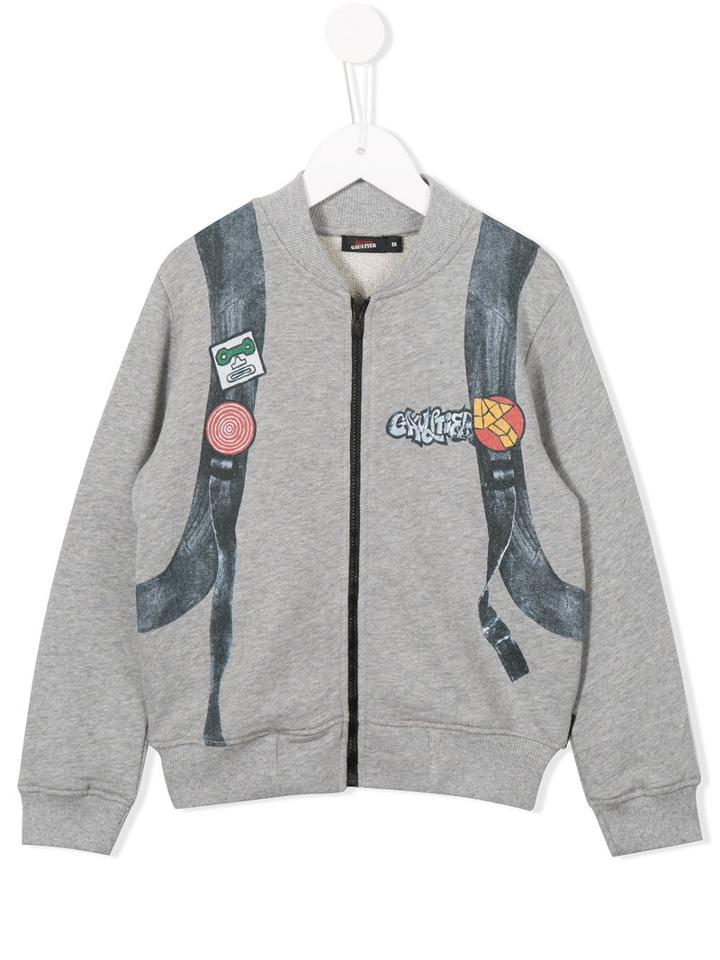 Junior Gaultier Printed Bomber Jacket, Boy's, Size: 12 Yrs, Grey