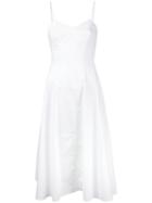 T By Alexander Wang Flared Midi Dress, Women's, Size: 0, White, Cotton