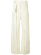 Lemaire Buckle High Waisted Trousers - Neutrals