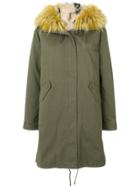 Army Yves Salomon Fur Trim Parka Coat - Green