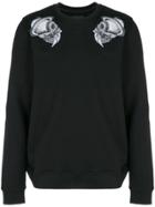 Frankie Morello Skull Shoulder Print Sweatshirt - Black