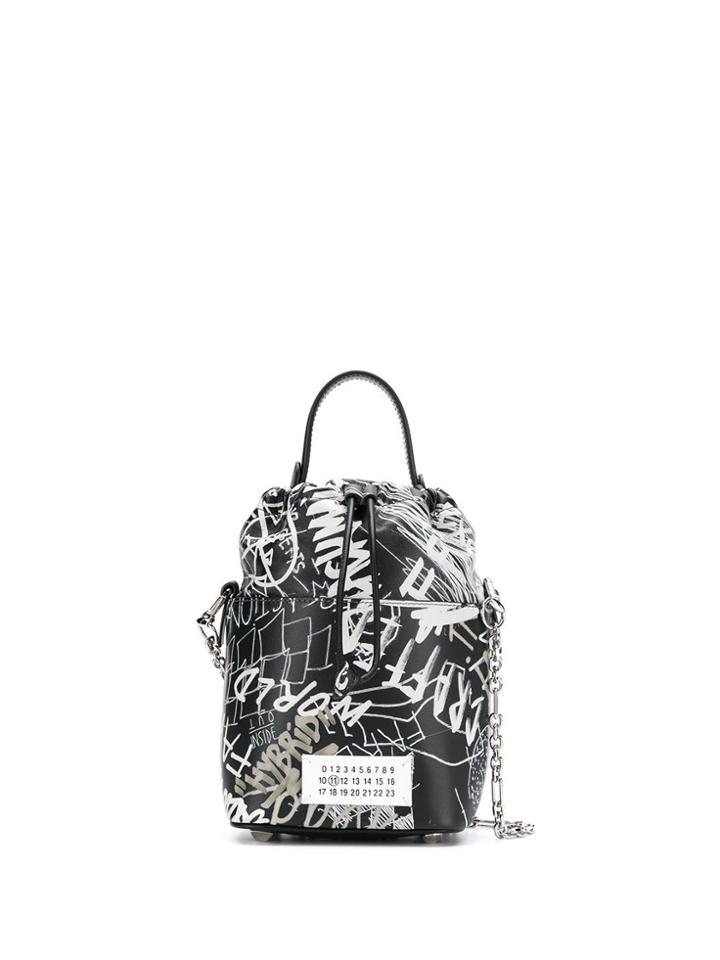 Maison Margiela Graphic Print Bucket Bag - Black