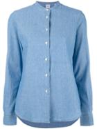 Aspesi Band Collar Shirt, Women's, Size: Medium, Blue, Cotton