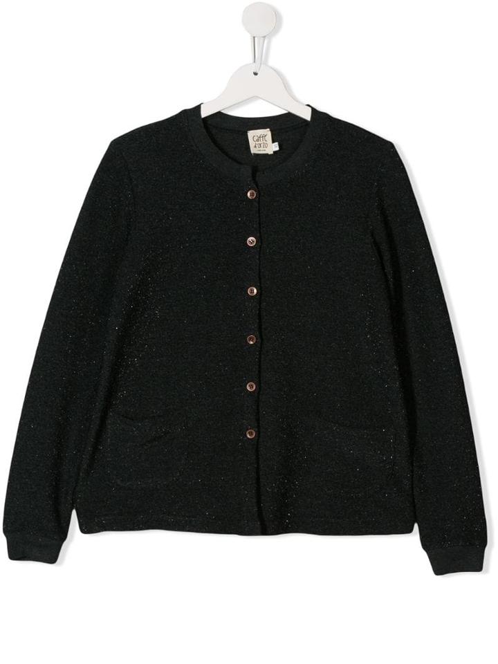 Caffe' D'orzo Teen Glitter Cardigan - Black