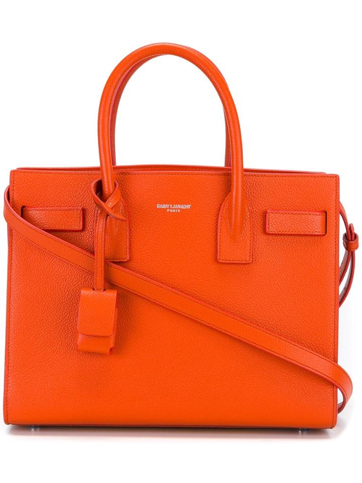 Saint Laurent Nano 'sac De Jour' Tote Bag - Yellow & Orange