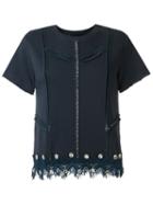 Andrea Bogosian Embellished Top, Women's, Size: P, Blue, Cotton/polyester