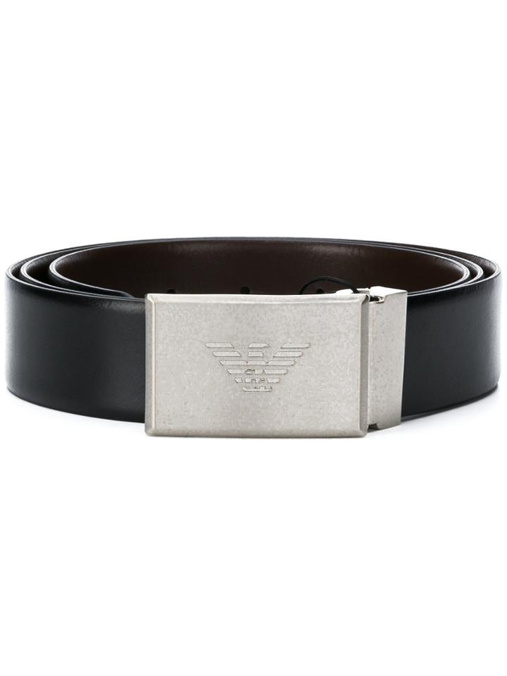 Emporio Armani Branded Buckle Belt - Black