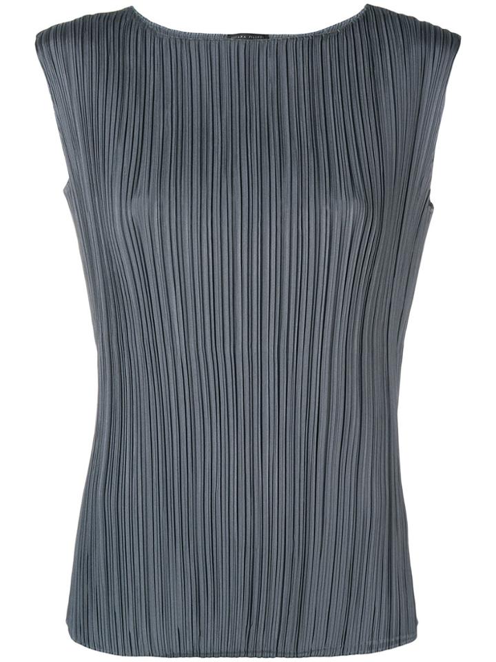 Fabiana Filippi Pleated Sleeveless Blouse - Grey