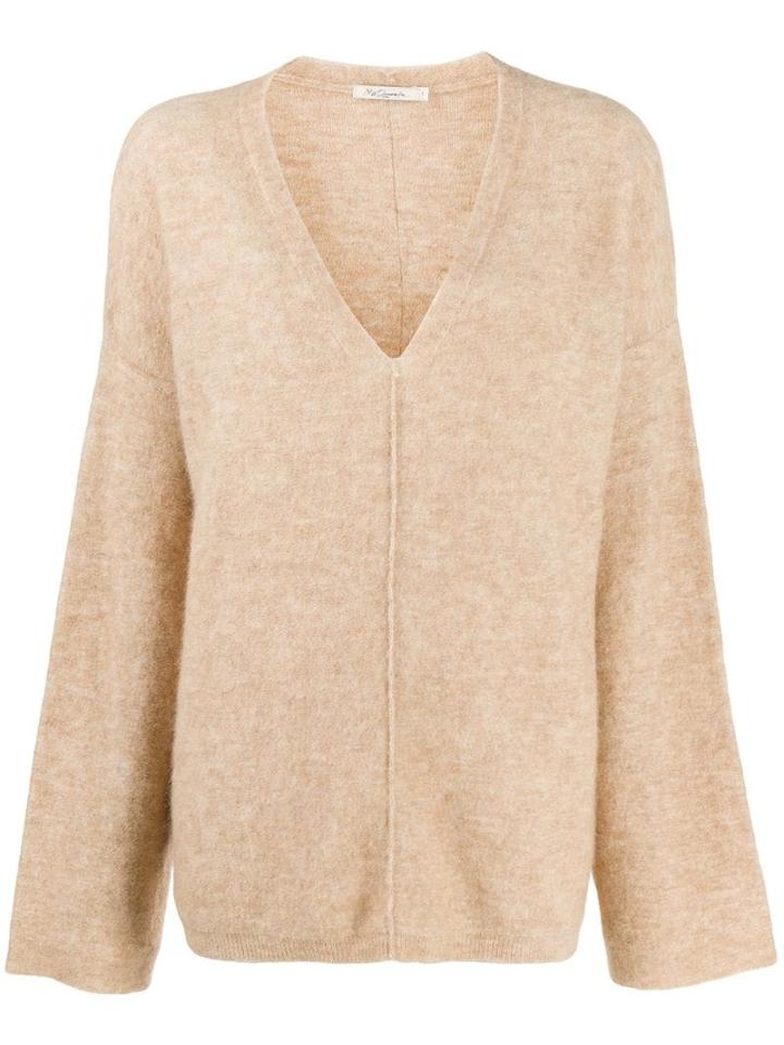 Mes Demoiselles Loose V-neck Jumper - Neutrals