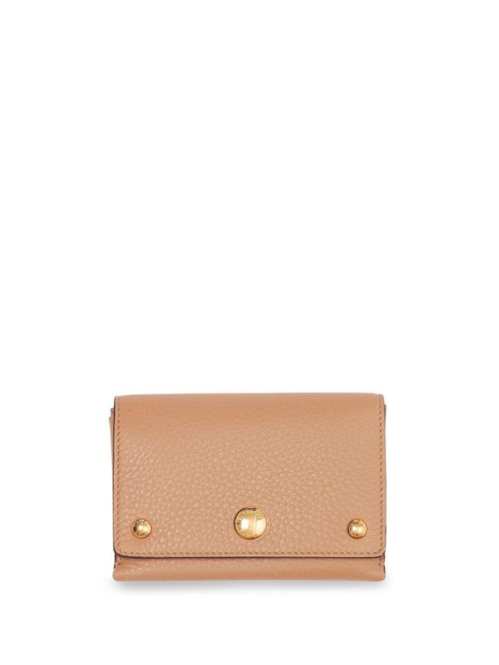Burberry Triple Stud Leather Folding Wallet - Brown