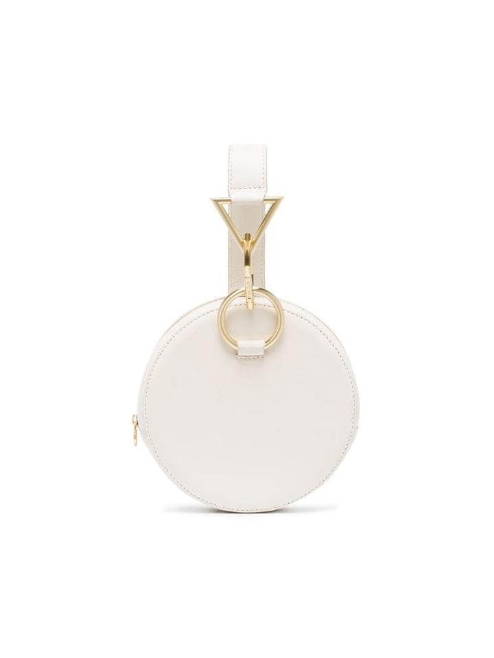 Tara Zadeh White Azar Leather Bracelet Bag