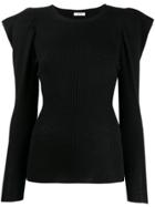 P.a.r.o.s.h. Structured Shoulder Knitted Top - Black