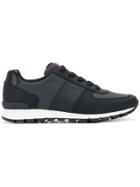 Prada Leather And Fabric Sneakers - Black