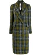 Ultràchic Checked Double Breasted Coat - Green