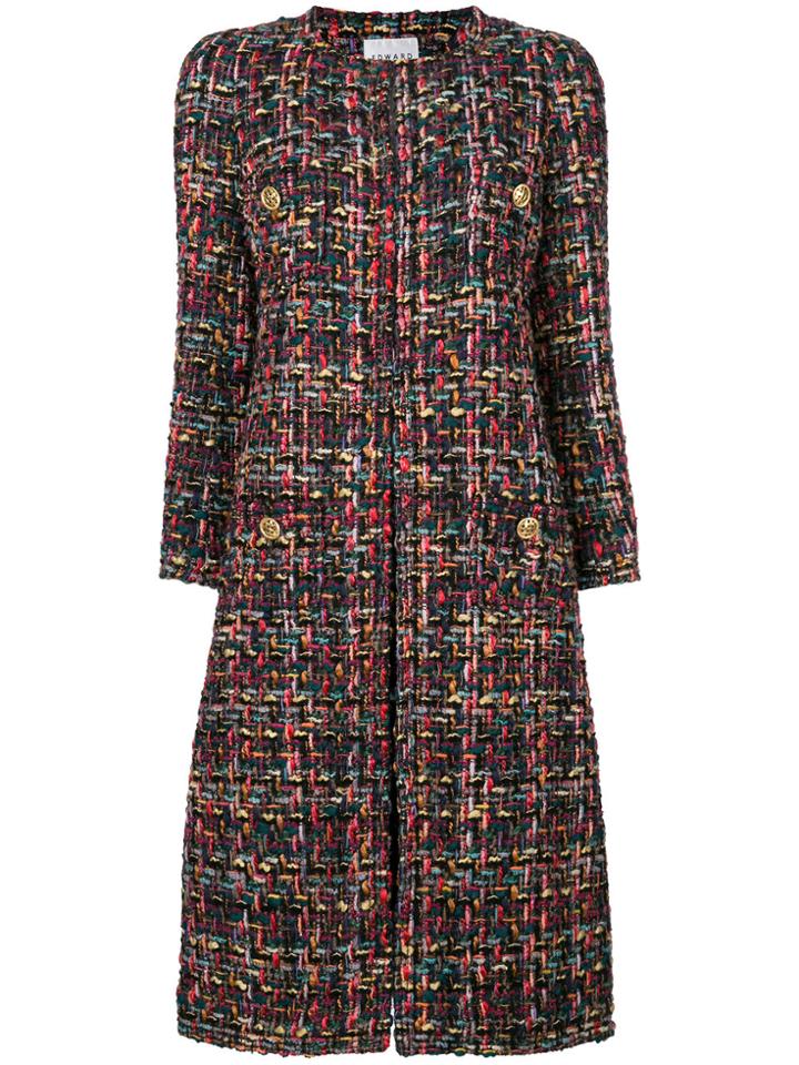 Edward Achour Paris Tweed Coat - Multicolour