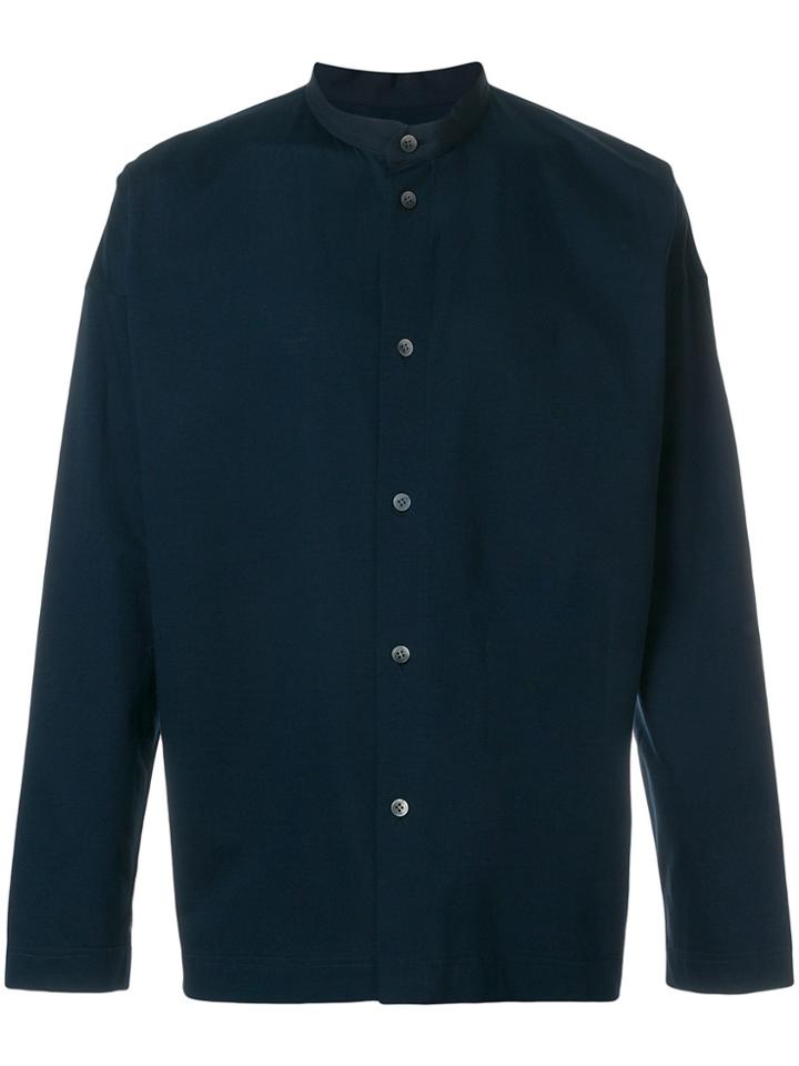 Homme Plissé Issey Miyake Band Collar Shirt - Blue