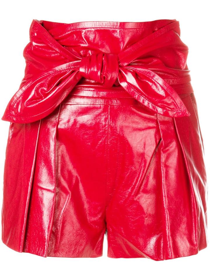 Iro Front Tie Shorts - Red