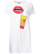 Yazbukey Printed T-shirt Dress, Size: Xs, White, Cotton