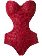 Amir Slama Panelled Swimsuit - Red