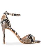 Albano Snakeskin Print Sandals - Neutrals
