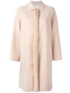 Agnona Fur Trim Coat, Women's, Size: 38, Pink/purple, Mink Fur/cashmere/cupro