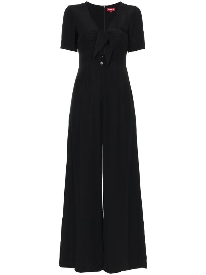 Staud Black Gabriella Tie Front Jumpsuit