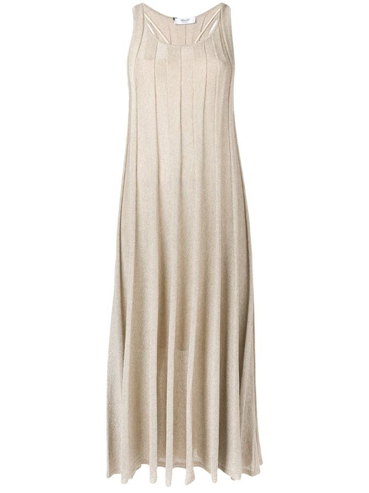 Blugirl Glitter Ribbed Sleeveless Dress - Neutrals