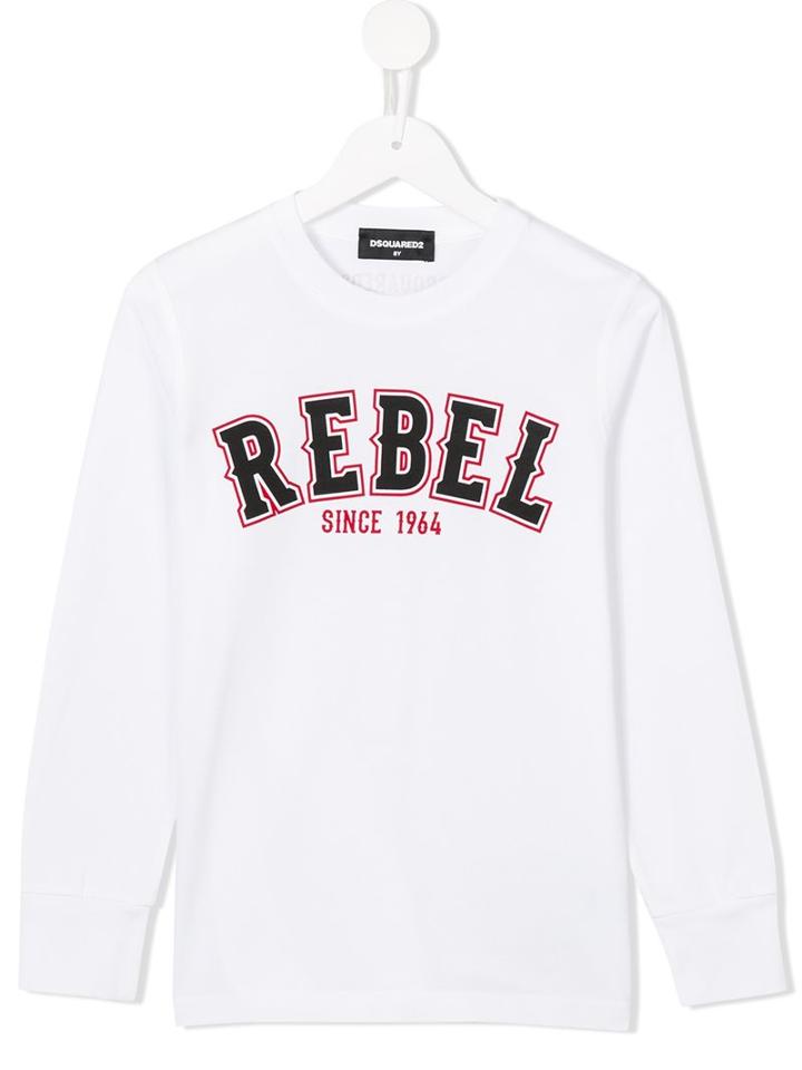 Dsquared2 Kids Rebel Print Sweatshirt, Boy's, Size: 12 Yrs, White